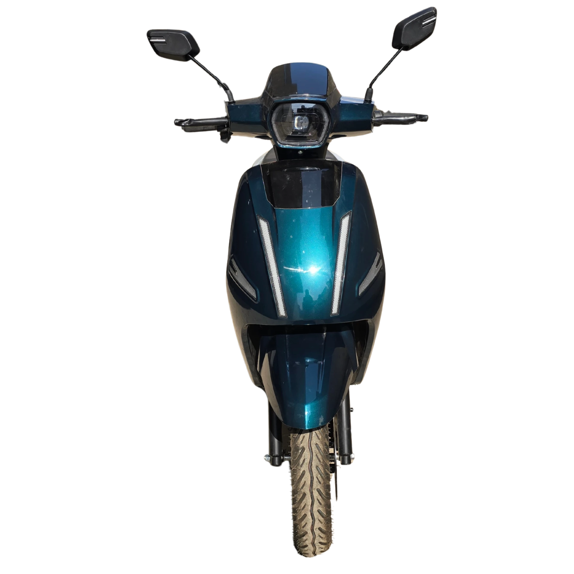 eOxigen Dionus Q7 electric scooter front view with LED headlamp